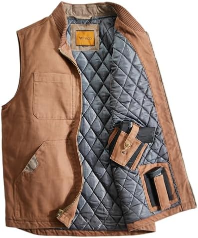 Denny&Dora Men's Shearling Vest C3 Flight Vest Thick Warm Winter